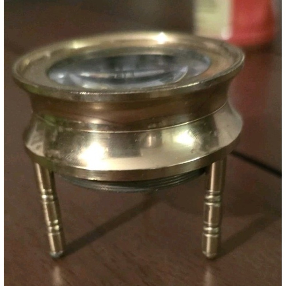 Antique 1800s Victorian Loupe Magnifying Glass on Brass Tripod England‎